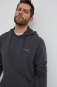 Бавовняна кофта Columbia чоловіча колір сірий з капюшоном з принтом 2037471-278