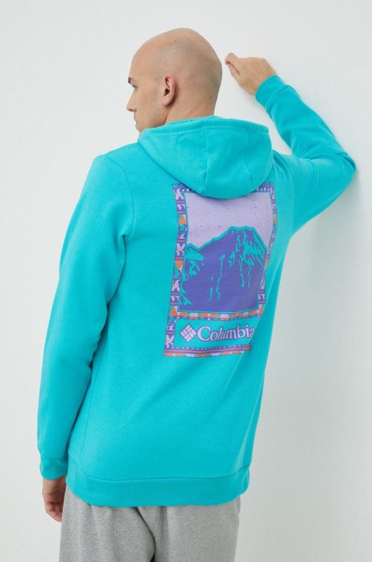 Кофта Columbia чоловіча колір бірюзовий з принтом (2960561)
