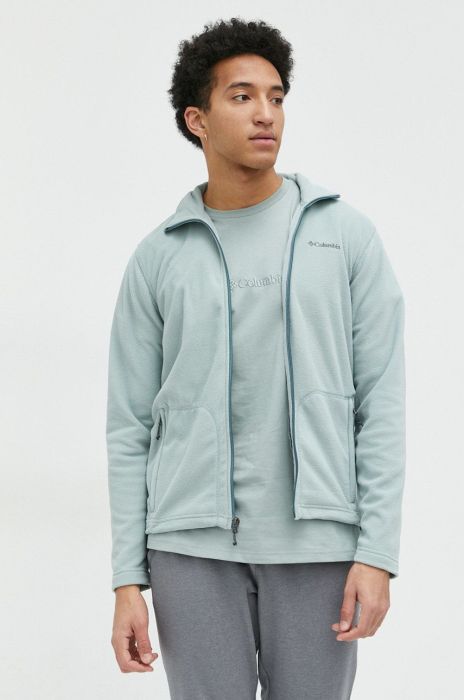 Спортивна кофта Columbia Fast Trek Light чоловіча колір зелений однотонна
