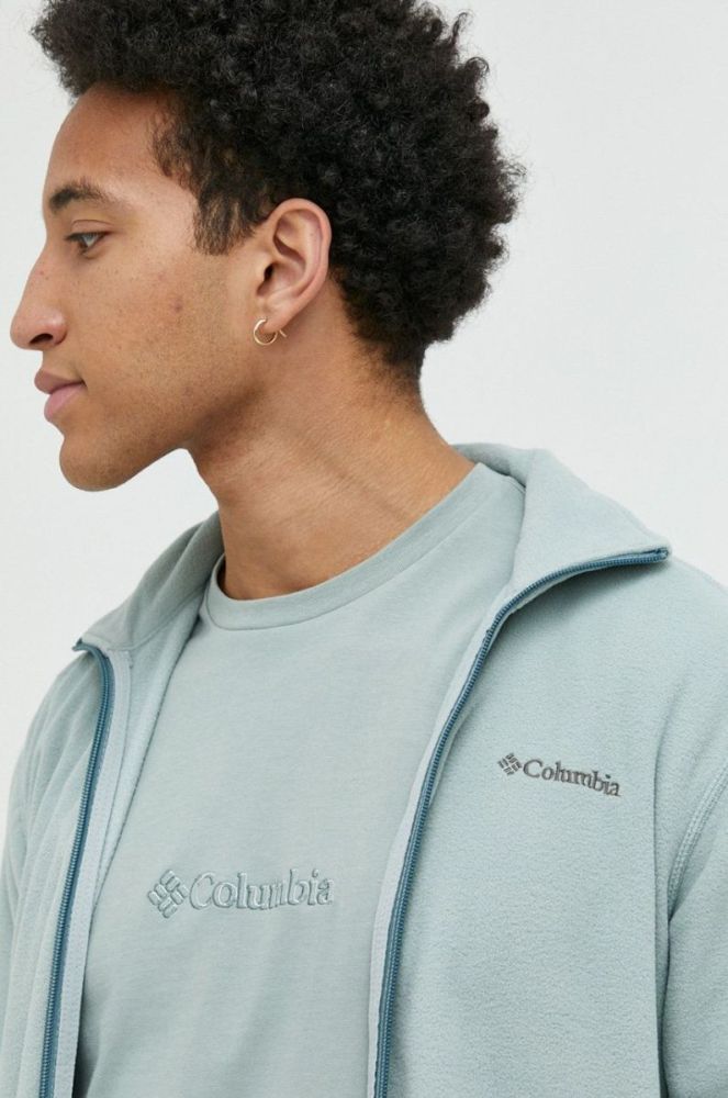 Спортивна кофта Columbia Fast Trek Light чоловіча колір зелений однотонна фото 4