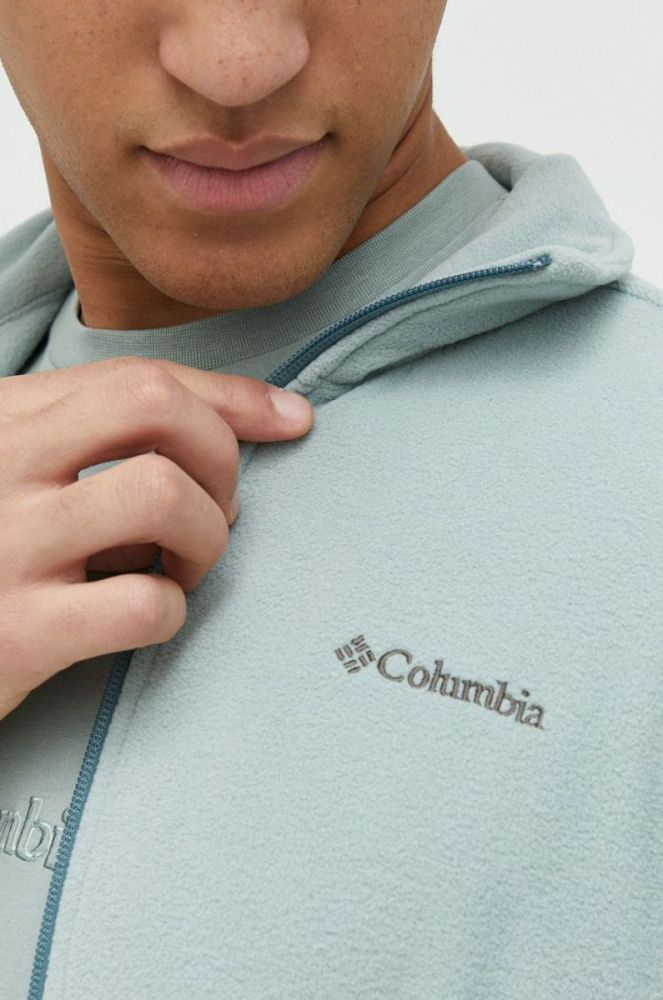 Спортивна кофта Columbia Fast Trek Light чоловіча колір зелений однотонна фото 6