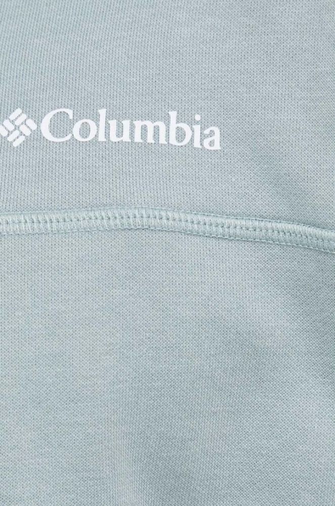 Кофта Columbia чоловіча колір зелений з капюшоном з принтом фото 5