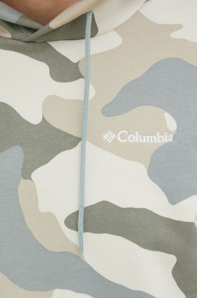 Кофта Columbia чоловіча колір бежевий з капюшоном візерунок фото 5