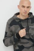 Кофта Columbia чоловіча колір сірий з капюшоном візерунок