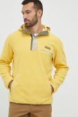 Кофта Columbia чоловіча колір жовтий з капюшоном однотонна