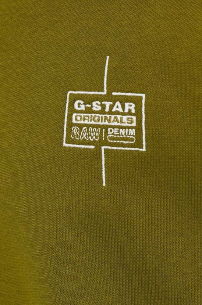 Кофта G-Star Raw чоловіча колір зелений з аплікацією (3238021) фото 5
