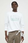 Бавовняна кофта G-Star Raw чоловіча колір білий з принтом Бавовняна кофта G-Star Raw чоловіча колір білий з принтом