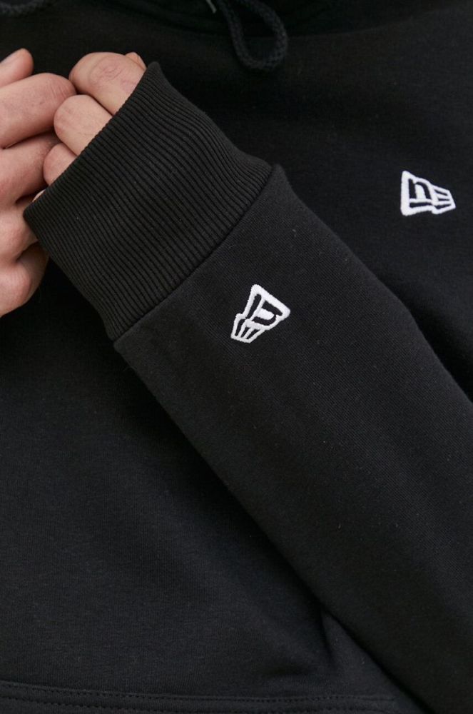 Кофта New Era чоловіча колір чорний з капюшоном однотонна фото 5