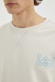 Бавовняна кофта Lee чоловіча колір бежевий однотонна