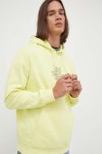 Бавовняна кофта Lee чоловіча колір жовтий з капюшоном з аплікацією