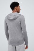 Спортивна кофта Icebreaker Quantum III колір сірий з капюшоном меланж