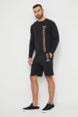 Бавовняна кофта BOSS чоловіча колір чорний з принтом (3081568)