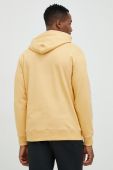 Бавовняна кофта Quiksilver чоловіча колір жовтий з капюшоном візерунок