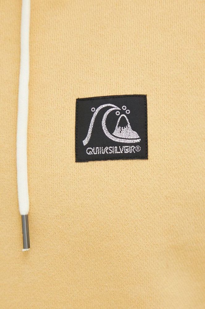 Бавовняна кофта Quiksilver чоловіча колір жовтий з капюшоном візерунок фото 5