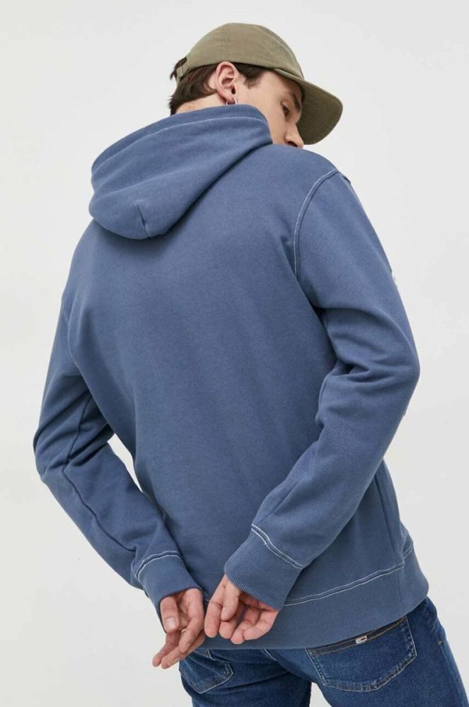 Бавовняна кофта Quiksilver чоловіча колір чорний з капюшоном візерунок фото 3