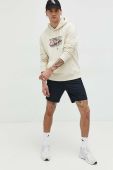Кофта Quiksilver чоловіча колір бежевий з капюшоном з принтом (3098723)