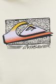 Кофта Quiksilver чоловіча колір бежевий з капюшоном з принтом (3098723)