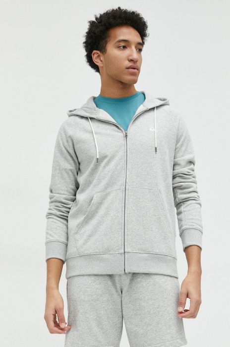 Кофта Quiksilver чоловіча колір сірий з капюшоном меланж