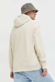 Бавовняна кофта Tommy Jeans чоловіча колір бежевий з капюшоном з аплікацією (2999898)