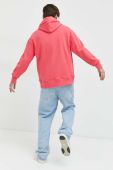 Бавовняна кофта Tommy Jeans чоловіча колір рожевий з капюшоном з аплікацією