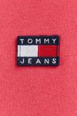 Бавовняна кофта Tommy Jeans чоловіча колір рожевий з капюшоном з аплікацією