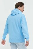 Бавовняна кофта Tommy Jeans чоловіча з капюшоном з аплікацією колір блакитний (2999903)