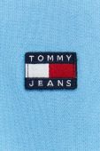 Бавовняна кофта Tommy Jeans чоловіча з капюшоном з аплікацією колір блакитний (2999903)
