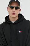 Бавовняна кофта Tommy Jeans чоловіча колір чорний з капюшоном з аплікацією (2999918) Бавовняна кофта Tommy Jeans чоловіча колір чорний з капюшоном з аплікацією (2999918)