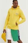 Бавовняна кофта Tommy Jeans чоловіча колір жовтий з капюшоном з принтом (2979535) Бавовняна кофта Tommy Jeans чоловіча колір жовтий з капюшоном з принтом (2979535)