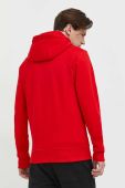 Бавовняна кофта Tommy Jeans чоловіча колір червоний з капюшоном з принтом