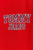 Бавовняна кофта Tommy Jeans чоловіча колір червоний з капюшоном з принтом