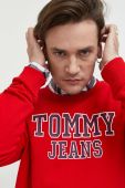 Бавовняна кофта Tommy Jeans чоловіча колір червоний з принтом (3013170)