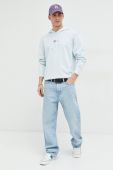 Бавовняна кофта Tommy Jeans чоловіча з капюшоном однотонна колір блакитний (2973843)