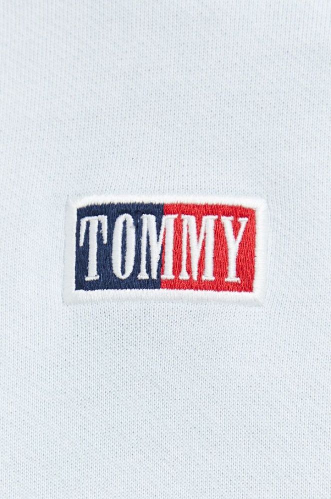 Бавовняна кофта Tommy Jeans чоловіча з капюшоном однотонна колір блакитний (2973843) фото 5