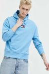 Бавовняна кофта Tommy Jeans чоловіча з капюшоном з аплікацією колір блакитний (3013201) Бавовняна кофта Tommy Jeans чоловіча з капюшоном з аплікацією колір блакитний (3013201)