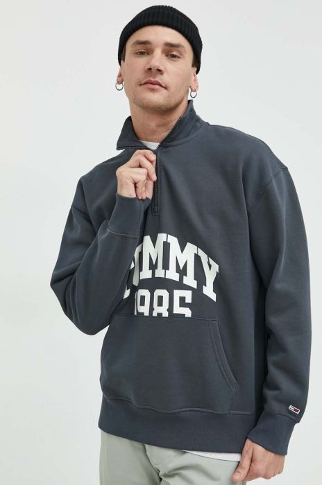 Кофта Tommy Jeans чоловіча колір сірий з принтом