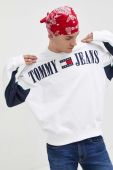Кофта Tommy Jeans чоловіча колір білий з аплікацією