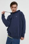 Бавовняна кофта Tommy Jeans чоловіча колір синій з капюшоном однотонна Бавовняна кофта Tommy Jeans чоловіча колір синій з капюшоном однотонна