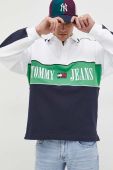 Бавовняна кофта Tommy Jeans чоловіча колір синій з аплікацією (3090376)