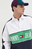 Бавовняна кофта Tommy Jeans чоловіча колір синій з аплікацією (3090376)