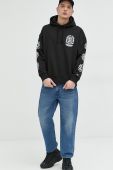Бавовняна кофта Tommy Jeans чоловіча колір чорний з капюшоном з принтом (3073460)