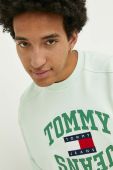 Бавовняна кофта Tommy Jeans чоловіча колір зелений з аплікацією (3184736)