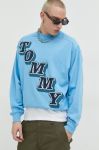 Кофта Tommy Jeans чоловіча  з принтом колір блакитний Кофта Tommy Jeans чоловіча  з принтом колір блакитний