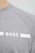 Бавовняна кофта лаунж BOSS колір сірий з принтом