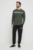 Бавовняна кофта лаунж BOSS колір зелений з принтом (3247415)