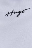 Бавовняна кофта HUGO чоловіча колір фіолетовий з аплікацією
