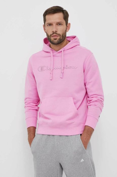 Кофта Champion чоловіча колір фіолетовий з капюшоном однотонна (3077182)