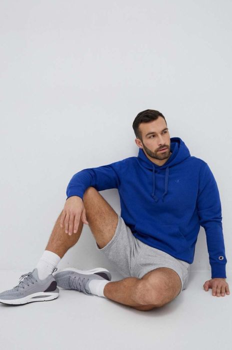 Кофта Champion чоловіча з капюшоном однотонна колір блакитний (3073483)