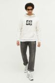Кофта DC чоловіча колір білий з капюшоном з принтом