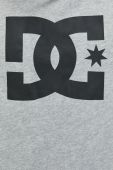 Кофта DC чоловіча колір сірий з капюшоном з принтом
